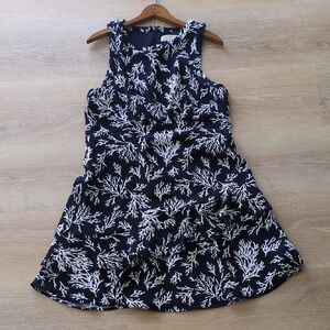 Size Medium Michael Kors Navy Blue With Coral Pattern Dress